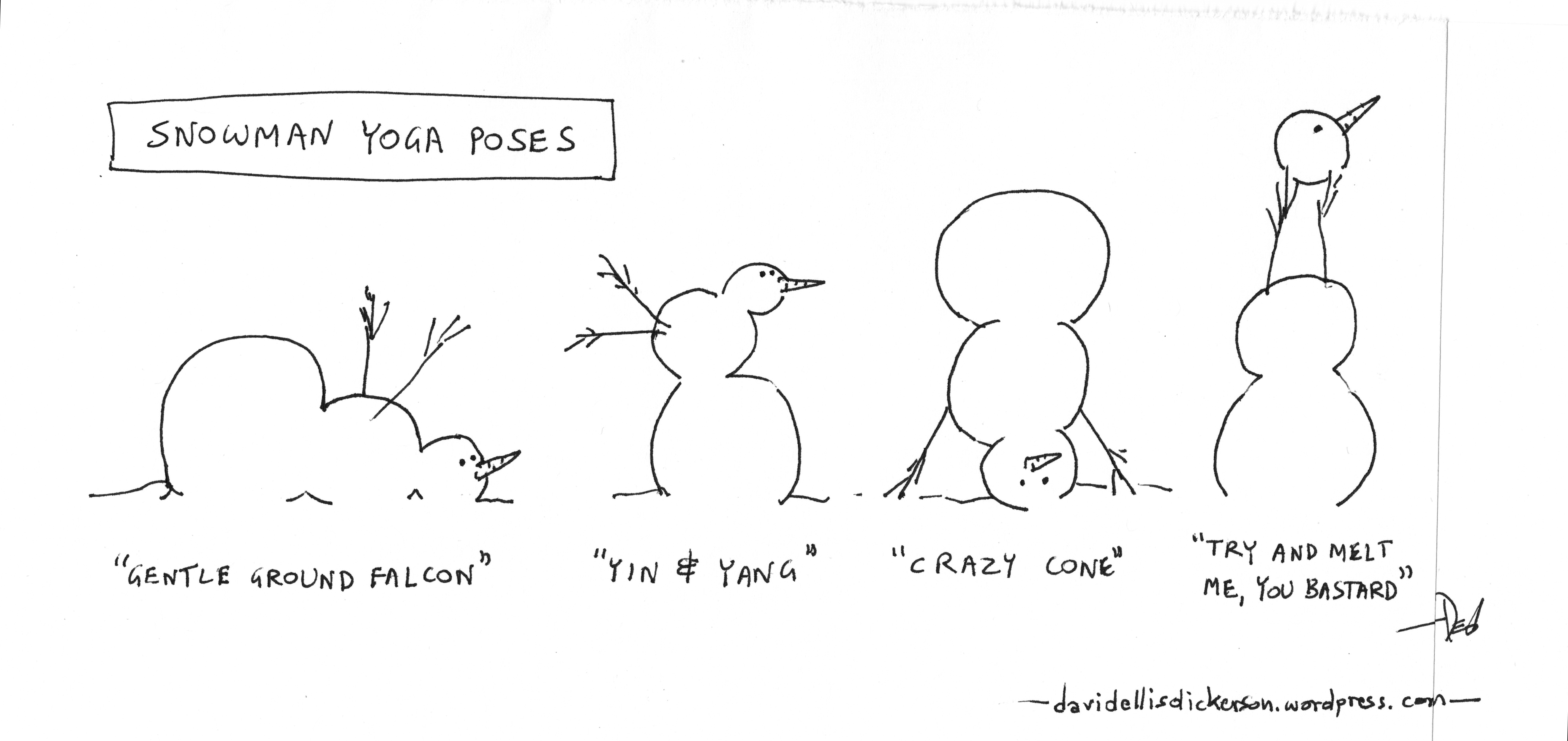 Wednesday  Yoga cartoon yoga Snowman poses Cartoon: